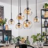Ripoll lampa wisząca, kula świetlna, lampa wisząca bursztynowy, przezroczysty, 6-punktowe