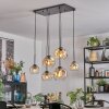 Ripoll lampa wisząca, kula świetlna, lampa wisząca bursztynowy, przezroczysty, 6-punktowe