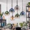 Koyoto lampa wisząca, kula świetlna, lampa wisząca bursztynowy, niebeieski, zielony, przezroczysty, przydymiony, 6-punktowe