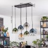 Koyoto lampa wisząca, kula świetlna, lampa wisząca bursztynowy, niebeieski, zielony, przezroczysty, przydymiony, 6-punktowe