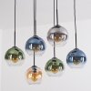 Koyoto lampa wisząca, kula świetlna, lampa wisząca bursztynowy, niebeieski, zielony, przezroczysty, przydymiony, 6-punktowe