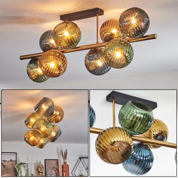 Koyoto Lampa sufitowa, Kula świetlna Złoty, Czarny, 8-punktowe
