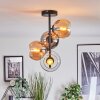 Koyoto lampa sufitowa, kula świetlna 31 cm bursztynowy, chrom, przezroczysty, przydymiony, 4-punktowe
