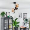 Koyoto lampa sufitowa, kula świetlna 31 cm bursztynowy, chrom, przezroczysty, przydymiony, 4-punktowe