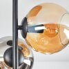 Koyoto lampa sufitowa, kula świetlna 31 cm bursztynowy, chrom, przezroczysty, przydymiony, 4-punktowe