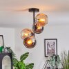 Koyoto lampa sufitowa, kula świetlna 31 cm bursztynowy, chrom, przydymiony, 4-punktowe
