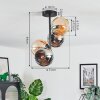 Koyoto lampa sufitowa, kula świetlna 31 cm bursztynowy, chrom, przydymiony, 4-punktowe
