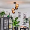 Koyoto lampa sufitowa, kula świetlna 31 cm bursztynowy, chrom, przydymiony, 4-punktowe