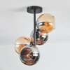 Koyoto lampa sufitowa, kula świetlna 31 cm bursztynowy, chrom, przydymiony, 4-punktowe