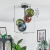 Koyoto lampa sufitowa, kula świetlna 31 cm niebeieski, zielony, miedziany, 4-punktowe