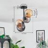 Koyoto lampa sufitowa, kula świetlna 31 cm bursztynowy, przydymiony, 4-punktowe