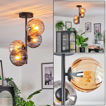 Koyoto Lampa sufitowa, Kula świetlna 31 cm W kolorze bursztynu, Przydymiony, 4-punktowe