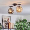 Ripoll lampa sufitowa, kula świetlna bursztynowy, przydymiony, 2-punktowe