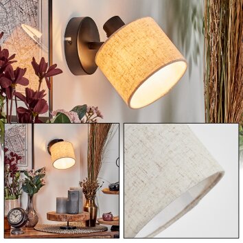 Bassagoda Lampa ścienna, Spot ścienny Czarny, 1-punktowy