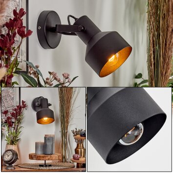 Tylar Lampa ścienna, Spot ścienny Czarny, 1-punktowy