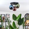 Chehalis lampa sufitowa, kula świetlna 34 cm niebeieski, zielony, miedziany, 3-punktowe