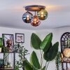 Chehalis lampa sufitowa, kula świetlna 34 cm niebeieski, zielony, miedziany, 3-punktowe