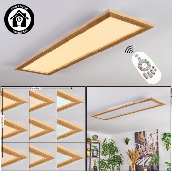 Belan lampa sufitowa, panel LED kolory naturalne, biały, 1-punktowy, Zdalne sterowanie