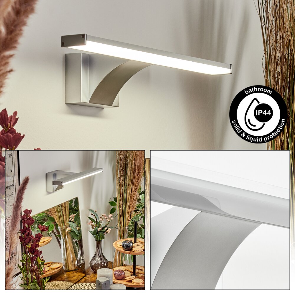 Zaire Lampa oświetlająca lustro, Lampa ścienna LED Chrom, Srebrny, 1-punktowy, Czujnik ruchu main product photo