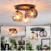 Koyoto lampa sufitowa, kula świetlna 30 cm bursztynowy, przezroczysty, przydymiony, 3-punktowe