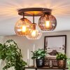 Koyoto lampa sufitowa, kula świetlna 30 cm bursztynowy, przezroczysty, przydymiony, 3-punktowe