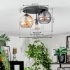 Koyoto lampa sufitowa, kula świetlna 30 cm bursztynowy, przezroczysty, przydymiony, 3-punktowe