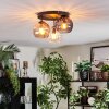 Koyoto lampa sufitowa, kula świetlna 30 cm bursztynowy, przezroczysty, przydymiony, 3-punktowe