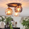 Koyoto lampa sufitowa, kula świetlna 30 cm bursztynowy, przezroczysty, przydymiony, 3-punktowe