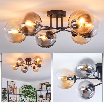 Gastor lampa sufitowa, kula świetlna bursztynowy, przezroczysty, przydymiony, 6-punktowe