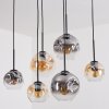 Ripoll lampa wisząca, kula świetlna, lampa wisząca bursztynowy, przezroczysty, przydymiony, 6-punktowe