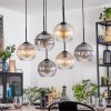 Koyoto lampa wisząca, kula świetlna, lampa wisząca bursztynowy, przezroczysty, przydymiony, 6-punktowe