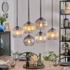 Koyoto lampa wisząca, kula świetlna, lampa wisząca bursztynowy, przezroczysty, przydymiony, 6-punktowe