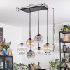 Koyoto lampa wisząca, kula świetlna, lampa wisząca bursztynowy, przezroczysty, przydymiony, 6-punktowe