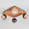 Haldor Lampa sufitowa, Spot sufitowy Chrom, Wygląd drewna, Czarny, 4-punktowe