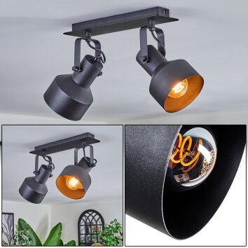 Tylar Lampa sufitowa, Spot sufitowy Czarny, 2-punktowe