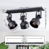 Tylar Lampa sufitowa, Spot sufitowy Czarny, 3-punktowe