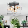 Gastor Lampa sufitowa, Kula świetlna 30 cm W kolorze bursztynu, Przezroczysty, 3-punktowe