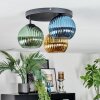 Koyoto lampa sufitowa, kula świetlna niebeieski, złoty, zielony, 3-punktowe