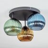 Koyoto lampa sufitowa, kula świetlna niebeieski, złoty, zielony, 3-punktowe