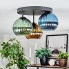 Koyoto lampa sufitowa, kula świetlna niebeieski, złoty, zielony, 3-punktowe