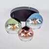 Koyoto lampa sufitowa, kula świetlna 30 cm niebeieski, zielony, przezroczysty, miedziany, 3-punktowe