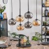 Apedo lampa wisząca, kula świetlna, lampa wisząca bursztynowy, przydymiony, 6-punktowe