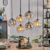 Ripoll lampa wisząca, kula świetlna, lampa wisząca bursztynowy, przezroczysty, przydymiony, 6-punktowe