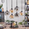 Ripoll lampa wisząca, kula świetlna, lampa wisząca bursztynowy, przezroczysty, przydymiony, 6-punktowe
