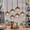 Koyoto lampa wisząca, kula świetlna, lampa wisząca przezroczysty, przydymiony, 6-punktowe