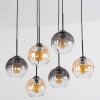 Koyoto lampa wisząca, kula świetlna, lampa wisząca bursztynowy, przezroczysty, przydymiony, 6-punktowe