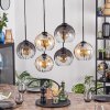 Koyoto lampa wisząca, kula świetlna, lampa wisząca bursztynowy, przezroczysty, przydymiony, 6-punktowe