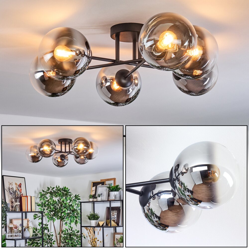 Gastor Lampa sufitowa, Kula świetlna Chrom, Przezroczysty, Przydymiony, 6-punktowe main product photo
