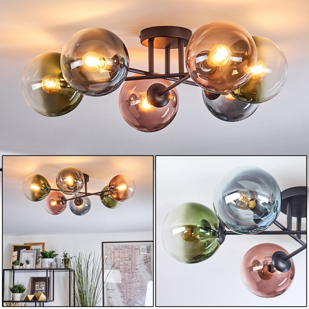 Gastor Lampa sufitowa, Kula świetlna 62 cm Niebeieski, Zielony, Przezroczysty, W kolorze miedzi, 6-punktowe main product photo