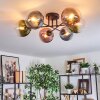 Gastor lampa sufitowa, kula świetlna 62 cm niebeieski, zielony, przezroczysty, miedziany, 6-punktowe